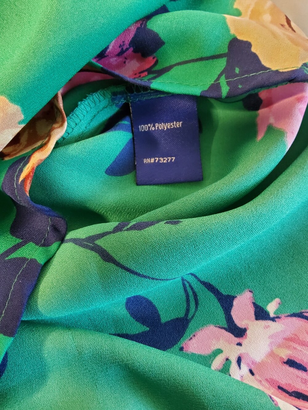 Apt. 9 Emerald Green Floral Button-Front Sleeveless Blouse - Picture 5 of 7